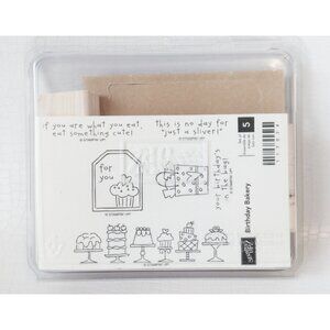 5 Vintage Rubber Stamp Birthday Bakery  Stampin Up For You Desserts Present
